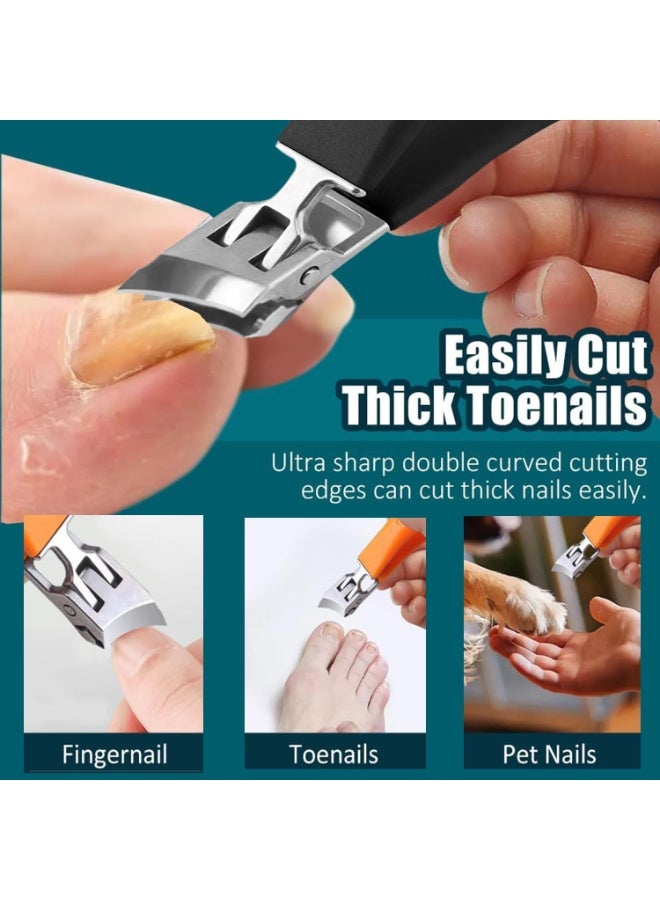 كماشة أظافر مائلة واسعة الفم ، الرجال لا دفقة مسمار كليبرز ، كماشة أظافر مائلة الفم الداخلية للرجال والنساء كماشة أظافر مائلة الفم واسعة ( أسود + برتقالي ) - Image 5