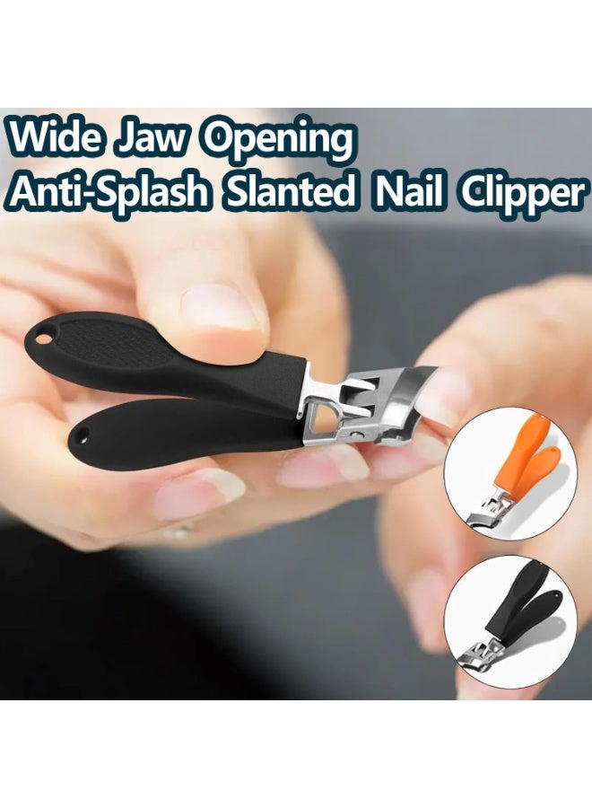 كماشة أظافر مائلة واسعة الفم ، الرجال لا دفقة مسمار كليبرز ، كماشة أظافر مائلة الفم الداخلية للرجال والنساء كماشة أظافر مائلة الفم واسعة ( أسود + برتقالي ) - Image 4