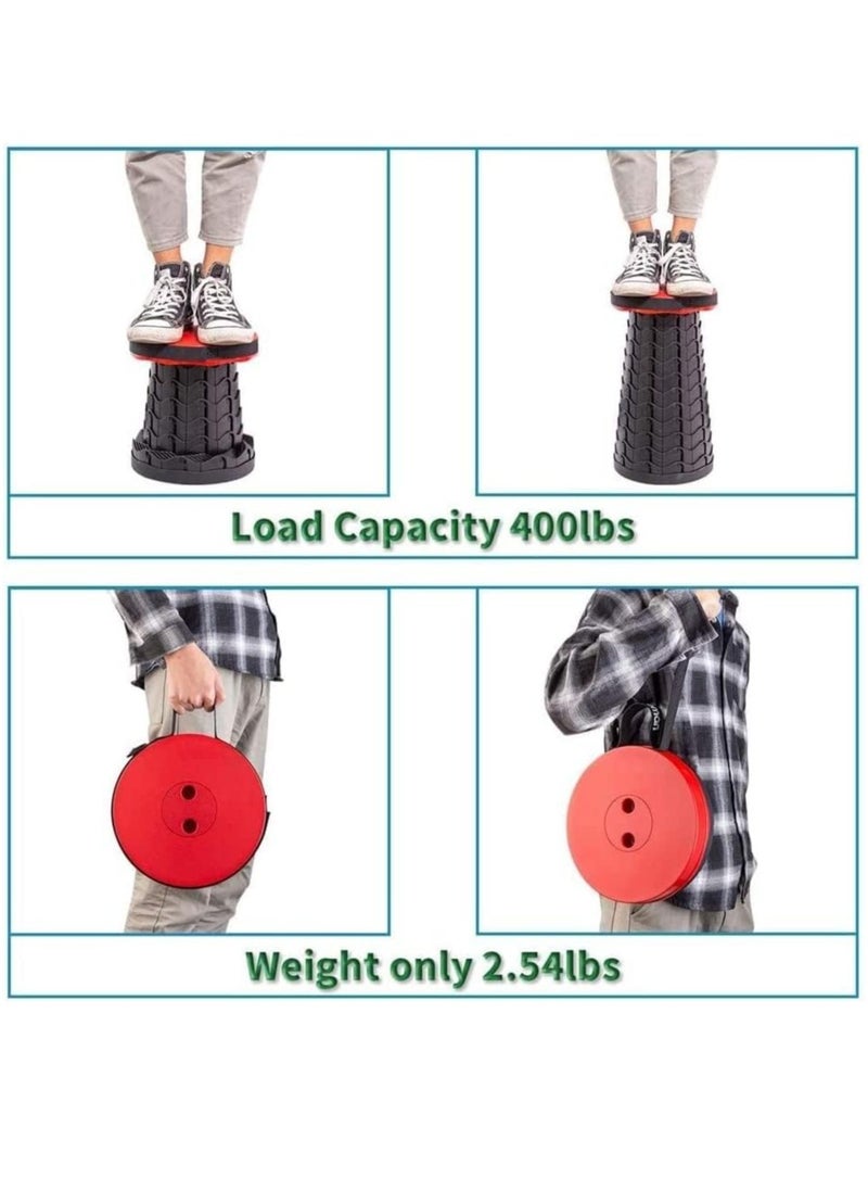Generic Upgraded-Portable Collapsible Folding Stool, Retractable Telescoping Foldable Camping Stool for Adults for Outdoor Fishing Hiking Gardening Travel BBQ Red.  - Image 4