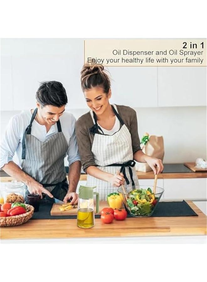تراسل زجاجة موزع زيت سعة 17 أونصة - 2 في 1 موزع زيت زيتون وبخاخ زيت - زجاجة زيت زجاجية سعة 500 مل - بخاخ زيت للطبخ والمطبخ والسلطة والشواء، بخاخ زيت للطعام (أسود)  - Image 4