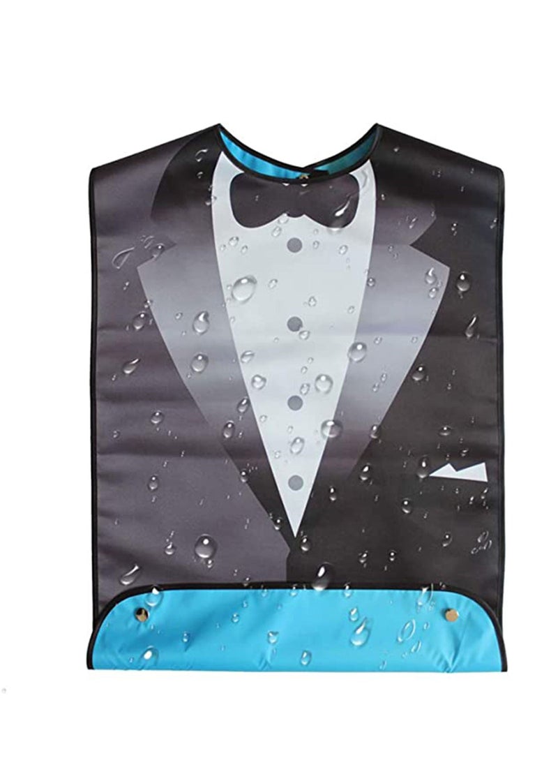 Adult Bibs, Waterproof Bandana Elderly Bib, Washable And Reusable Adjustable Protector Bibs, Bow Tie Design, Suit Adult Bibs for Men & Women for Eating- 1 Pcs  - Image 1