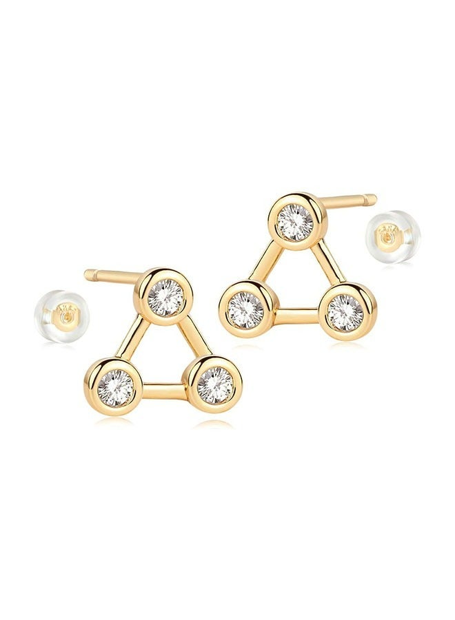 Mevecco Women Earrings Gold Stud 14K Gold Filled Small Simple Handmade Hypoallergenic Everyday Jewelry - Image 4