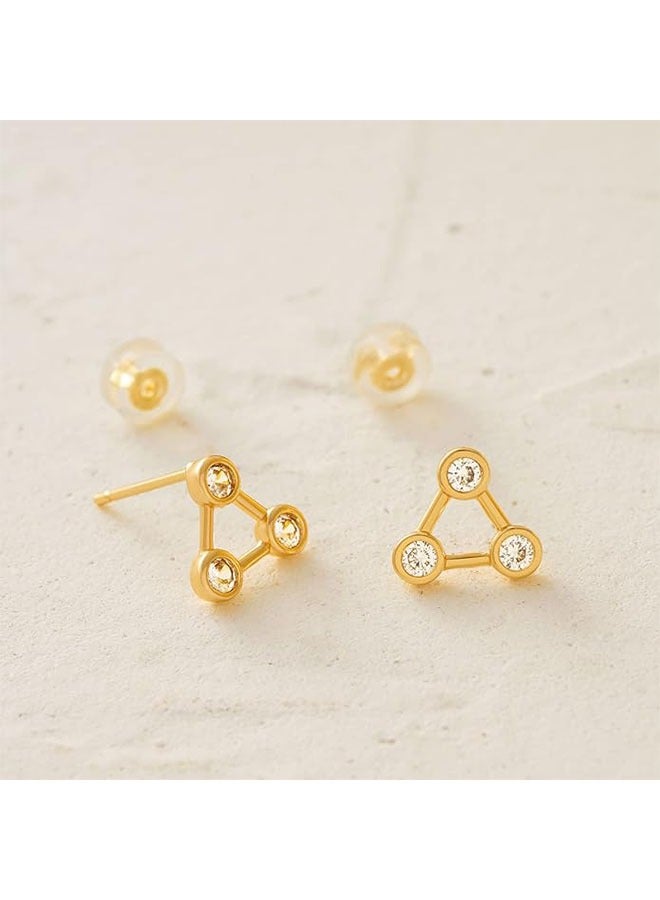 Mevecco Women Earrings Gold Stud 14K Gold Filled Small Simple Handmade Hypoallergenic Everyday Jewelry - Image 3