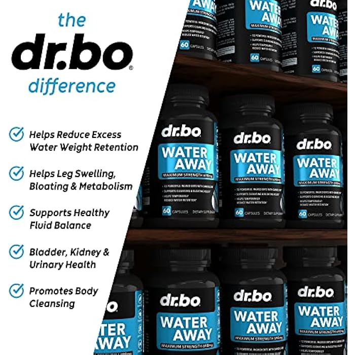 dr.bo Water Pills Diuretics for Water Retention - Natural Swelling Away Pills Herbal Diuretic Supplements for Stomach Bloating Leg Swelling Relief - Reduce Fluid Pill Bloat for Swollen Legs Feet Supplement - Image 4