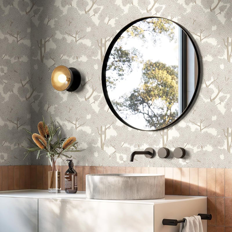 JiffDiff Tree Wallpaper Peel and Stick Jungle Wall Paper Forest Mural Stick on Wallpaper Modern Waterproof Self Adhesive Contact Paper (17.3" x 120" Cream) - Image 5