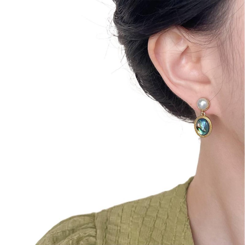 Pearl Stud Earrings with Drop Accent Lightweight Statement Jewelry for Daily Wear and Dressy Styling - Image 4