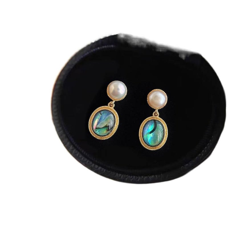 Pearl Stud Earrings with Drop Accent Lightweight Statement Jewelry for Daily Wear and Dressy Styling - Image 1