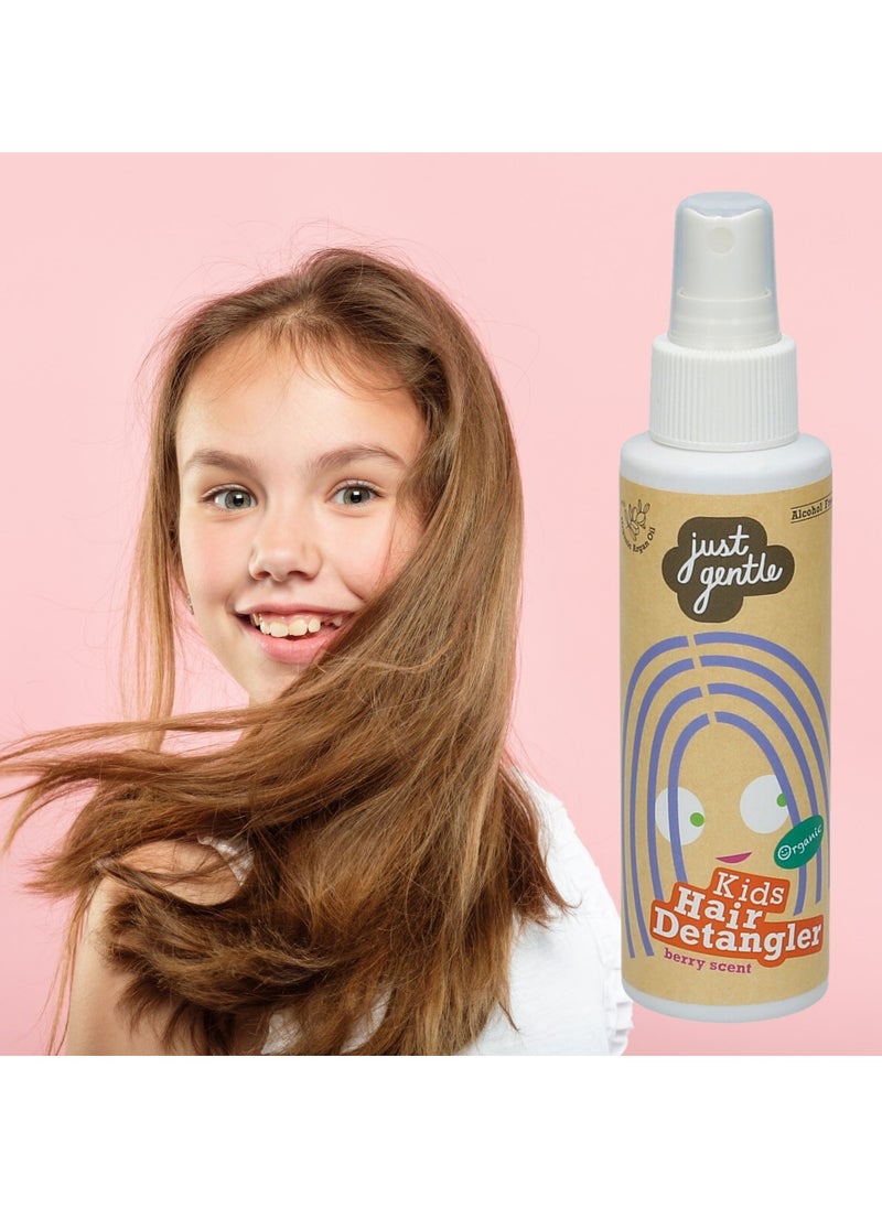 Just Gentle Kids Hair Detangler Spray - Fortified with Organic Argan Oil & 6 Fruit Extracts, Smooths & Conditions, Berry Scent, 100ml  - Image 4