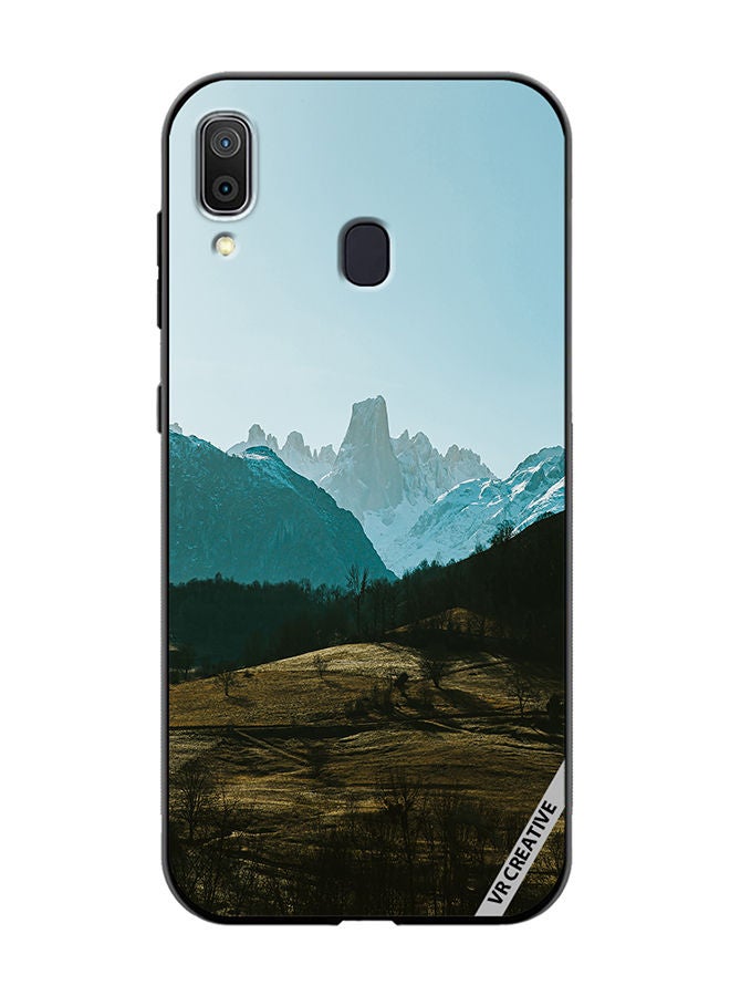 VR CREATIVE Protective Case Cover For Samsung Galaxy A30 Green Hills Design Multicolour - Image 1