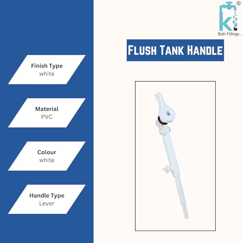 Ki Plastic Polished Adjustable Flush Tank Lever Handle - White (Pack of 1) - Image 5