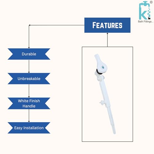 Ki Plastic Polished Adjustable Flush Tank Lever Handle - White (Pack of 1) - Image 4