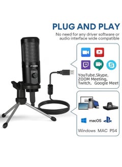 Maono AU-PM461TR USB Gaming Microphone PC Computer Condenser Mic with Gain for Recording Podcasting Streaming Compatible with PS5 PS4 Black  - Image 4