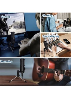 Maono AU-PM461TR USB Gaming Microphone PC Computer Condenser Mic with Gain for Recording Podcasting Streaming Compatible with PS5 PS4 Black  - Image 5