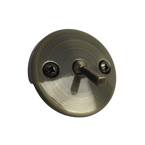 PermaFLOW PF WaterWorks PF0960-ABBath Tub/Bathtub Drain Trip Lever Overflow Face Plate with Matching Screw for Waste and OverflowAntique Brass - Image 2