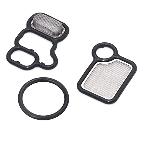 znakeauto 917176 VTEC VVT Solenoid Gasket Spool Valve Filter Screen ORing Gasket 15815RAAA02 with Honda Civic Accord CRV Element FitAcura RSX TSX 15845RAAA01 91319PAAA01Includes 3 PCS - Image 1