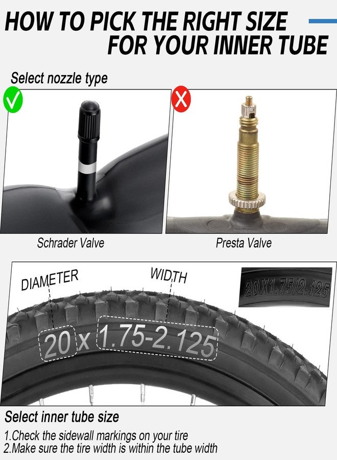Vabean 10 Pcs Bike Tube Fit 1.75/1.95/2.1/2.125 Bike Inner Tube with 2 Pcs Tire Levers, Rubber Interior Bicycle Tire Schrader Valve (20 Inch) - Image 4