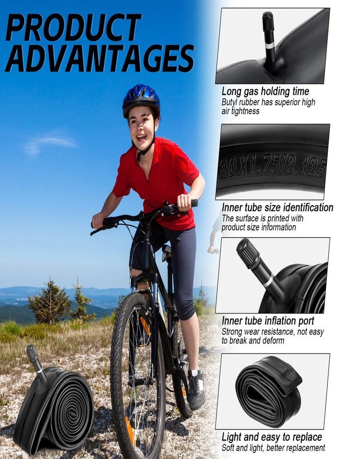 Vabean 10 Pcs Bike Tube Fit 1.75/1.95/2.1/2.125 Bike Inner Tube with 2 Pcs Tire Levers, Rubber Interior Bicycle Tire Schrader Valve (20 Inch) - Image 2