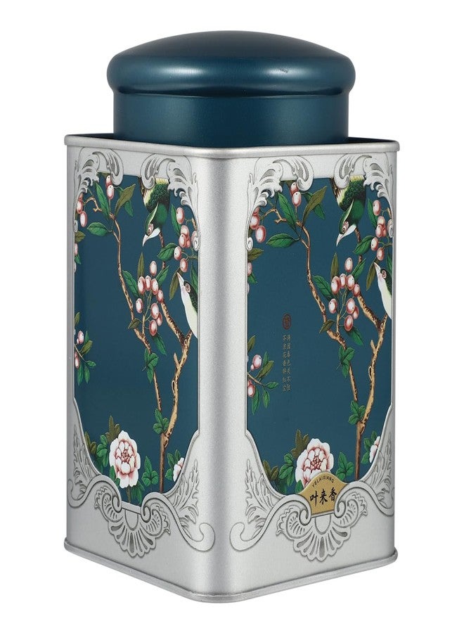 BESTonZON Tea Tin Canisters Chinese Style Tea Tin Vintage Loose Tea Storage Containers with Lid Metal Tinplate Empty Tins Coffee Canister Coffee Jar Nuts Snacks Storage Blue - Image 1