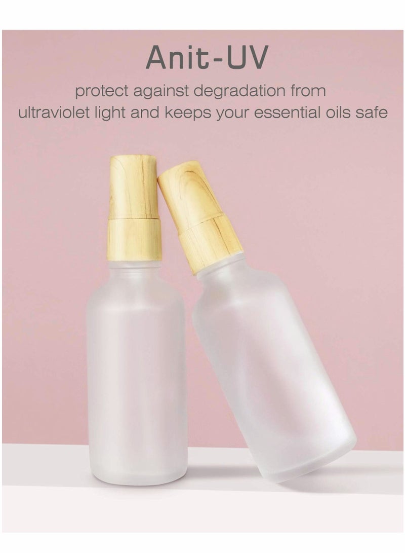 Y&D 4 Pcs Frosted Glass Spray Bottles, Portable Travel Empty Bottle for Essential Oils, Small Fine Mist Perfume Sample Vials Essence Liquid Cosmetic Containers, 50ml - Image 2