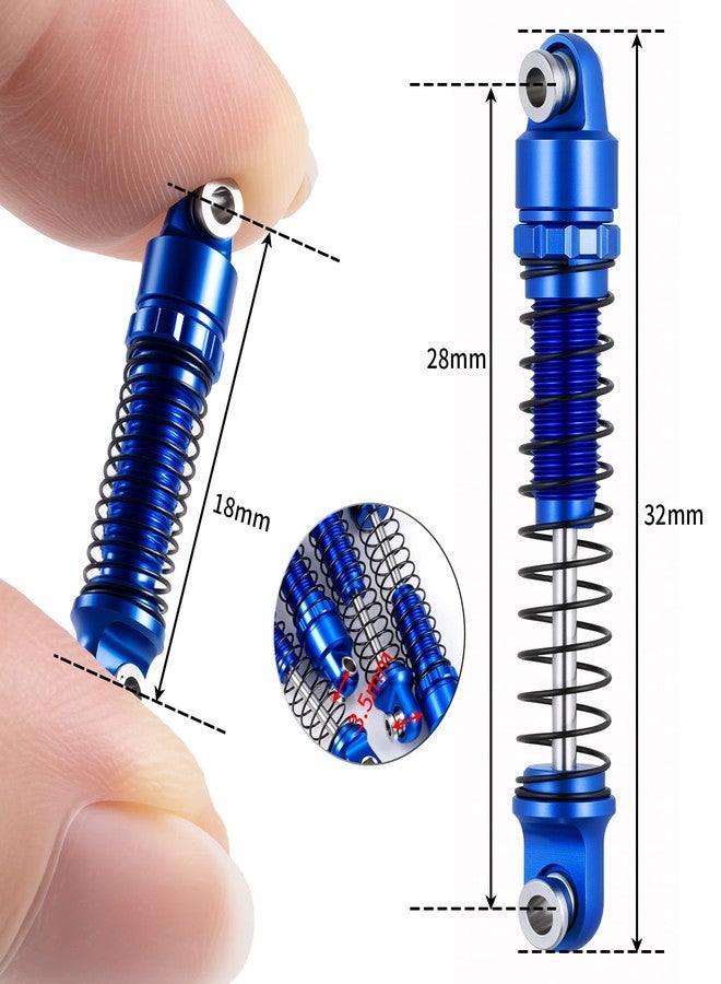 RCLIONS ممتص صدمات من الألومنيوم من RCLIONS لسيارات التحكم عن بعد، مقاس 28 مم، لسيارات AXIAL SCX30 K10 JLU بمقياس 1/30، قطع غيار لترقية سيارات الزحف (أزرق) - Image 2