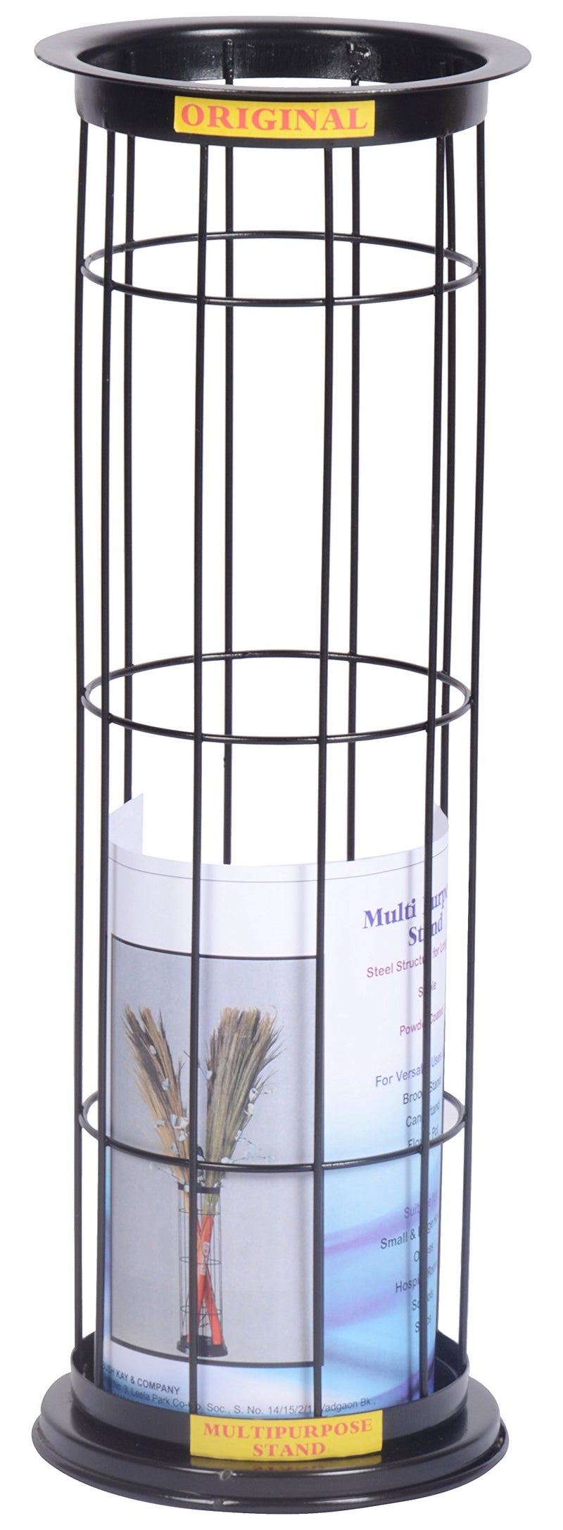 Bhaktee Metal Broom Stand, Black (1 Piece) - Image 1