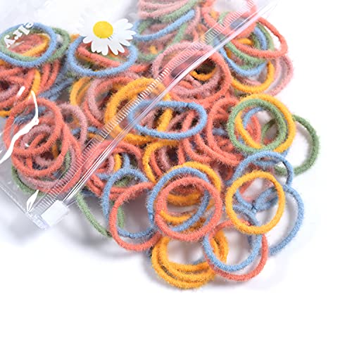 Youxuan Small Hair Elastics for Girls Soft and Comfy Rubber Bands 100 PCS Hair Ties Multi Color - Image 2