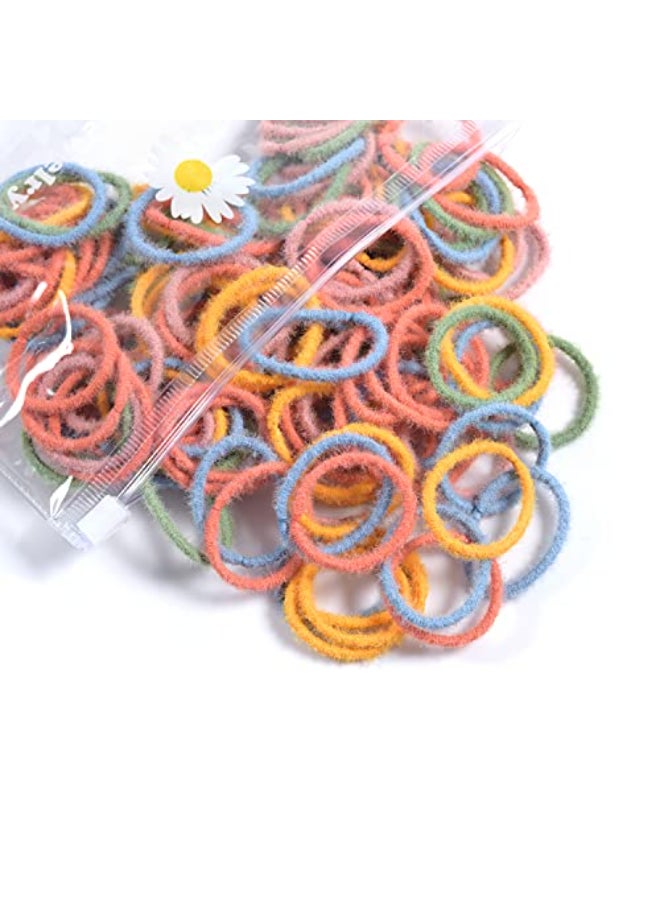 Youxuan Small Hair Elastics for Girls Soft and Comfy Rubber Bands 100 PCS Hair Ties Multi Color - Image 1