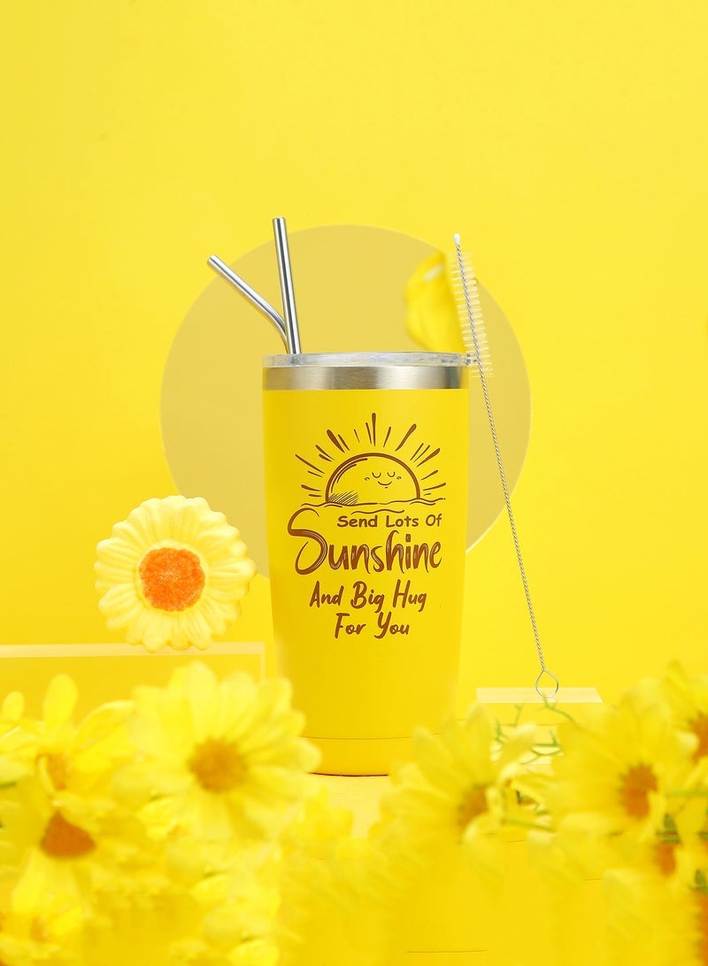 كابتن تيك سلة هدايا نسائية - طقم علب هدايا عباد الشمس يحتوي على 13 قطعة هدايا ملهمة ، سلة هدايا للتعافي المبكر ، باقة علاج سبا للاسترخاء للسيدات ، صداقة ، هدايا صديقة - Image 4