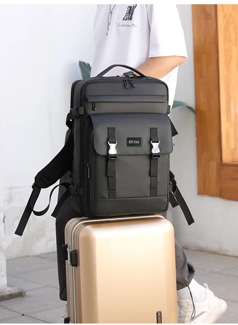 Hike Blue Unisex Expandable Laptop Backpack Water Resistant Daypack with Separate Laptop Compartment for Travel/Business/College, HK63011-1, Blue  | Best Price UAE