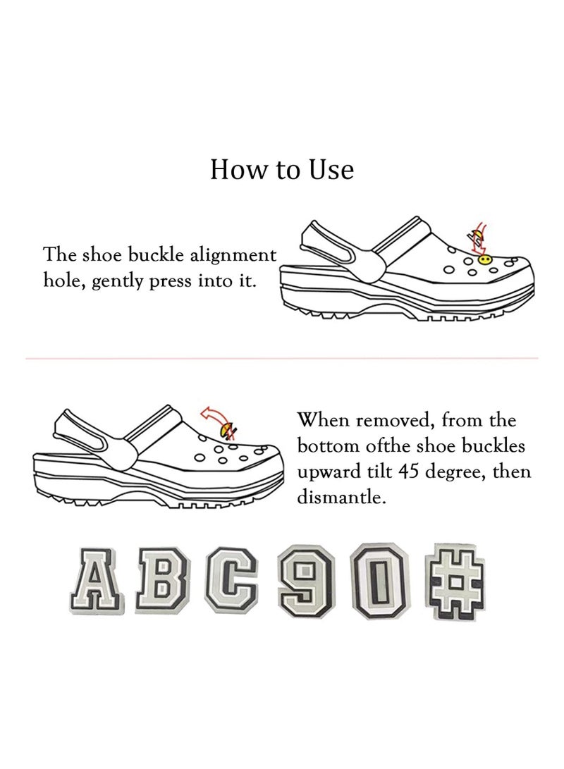 Shoe Decoration Charms, Shoe Charms for Croc, 37 Pcs Letters Numbers Shoe, A-Z Letters & 0-9# Numbers for Bracelets, Decoration for Boys and girls Teens Party Favor Birthday Gifts  - Image 4