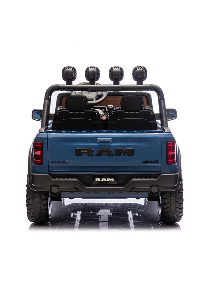 Rayfun Licensed RAM 1500 RHO Super Truck Electric Ride-On Car for Kids - 12V Battery, Remote Control, LED Lights, MP3 Player, Opening Doors, and Safety Belt - Image 5