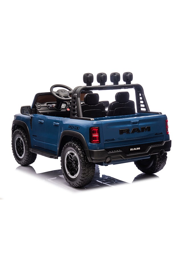 Rayfun Licensed RAM 1500 RHO Super Truck Electric Ride-On Car for Kids - 12V Battery, Remote Control, LED Lights, MP3 Player, Opening Doors, and Safety Belt - Image 4