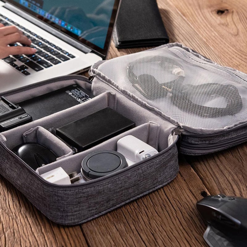 Portable Cable Organizer Pouch Three Layer Storage Bag For Charger Wires Earphones - Image 5