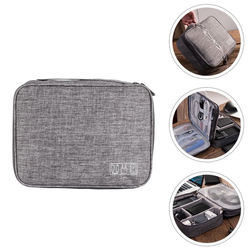 Portable Cable Organizer Pouch Three Layer Storage Bag For Charger Wires Earphones - Image 4