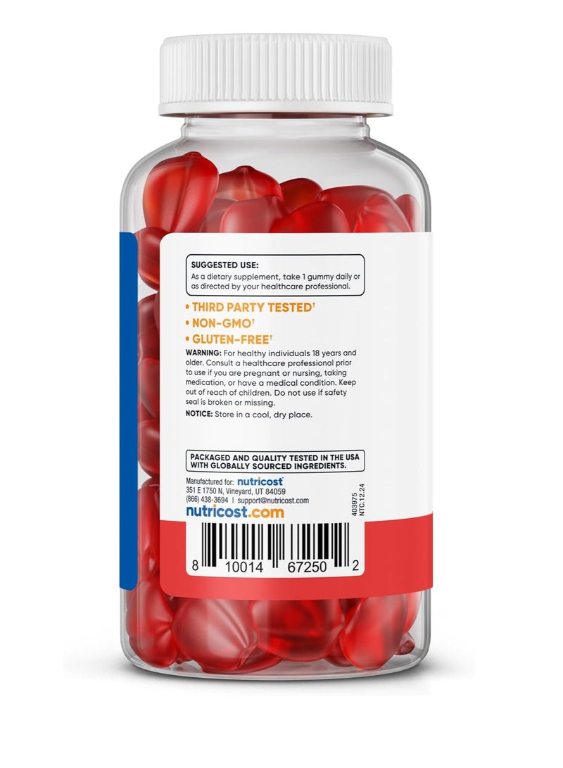 خل التفاح 500 مجم، 60 علكة، بنكهة التفاح - خالي من الغلوتين، غير معدل وراثيًا، بدون شراب الذرة - Image 3