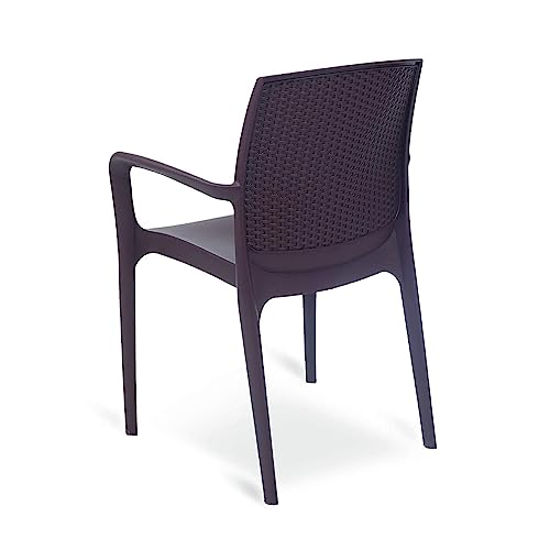 SkyGlamour Supreme Texas Heavy Plastic Chair for Indoor/Outdoor Use (Color: Globus Brown; Qnt: 4 Pc.) - Image 2