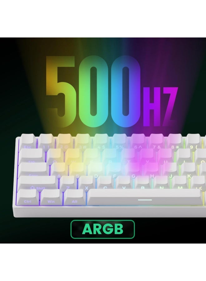 MONSGEEK Ultra-Precise Rapid Trigger: FUN60 Pro keyboard can achieve an ultra-accurate up to 0.005mm rapid trigger and the actuation distance can be adjusted in 0.005mm steps. Whether you’re typing or gaming, users can fine-tune to ensure the optimal trigger for faster response times and enhanced precision. It’s a must-have for competitive gaming - Image 2