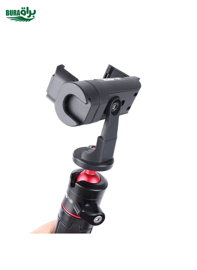 BURAQ - RUIGPRO Multi-functional Foldable Tripod Holder Selfie Monopod Stick with Ball Head & Phone Clamp & Bluetooth Remote Control for GoPro, Insta360, DJI and Other Action Cameras(Black) - Image 1