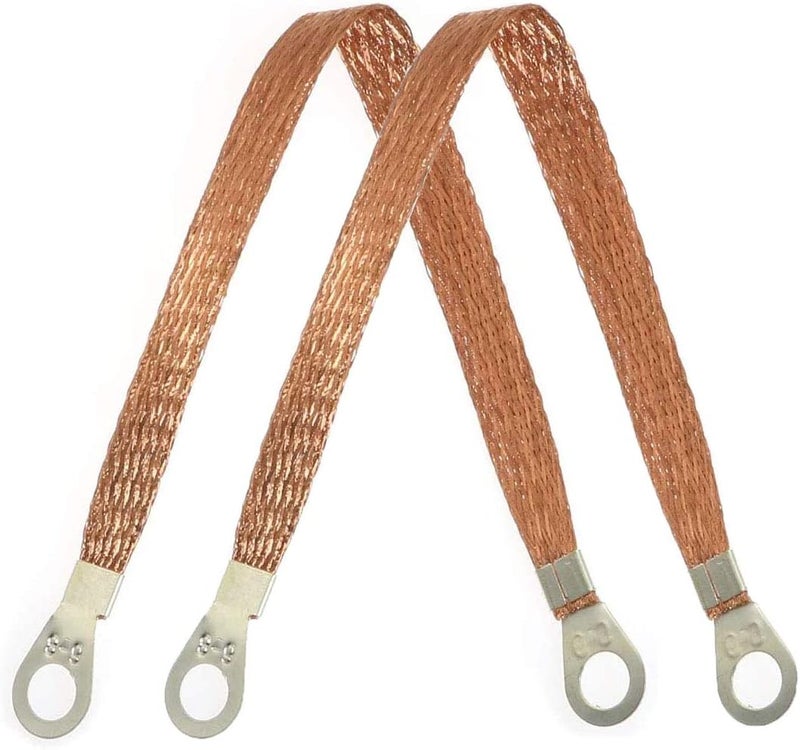 MEETOOT حزام تأريض مضفر MEETOOT 10 قطع 300 مم للسيارات مع أطراف نحاسية - Image 3