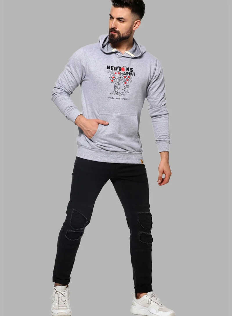 Campus Sutra Front Pocket Printed Hoodie