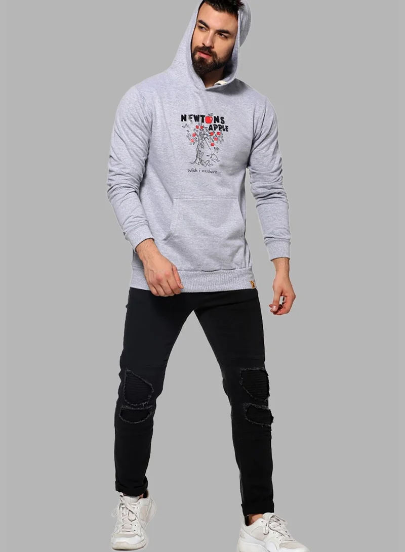 Campus Sutra Front Pocket Printed Hoodie