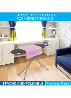 HOME 4 YOU Premium Ironing Board 43x13in, Iron Board with Deluxe Iron Rest for Steam Generator, Folding Ironing Stand with Adjustable Height, Heavy Sturdy Metal Frame Legs Iron Stand Dark Grey  - Image 3