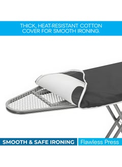 HOME 4 YOU Premium Ironing Board 43x13in, Iron Board with Deluxe Iron Rest for Steam Generator, Folding Ironing Stand with Adjustable Height, Heavy Sturdy Metal Frame Legs Iron Stand Dark Grey  - Image 4