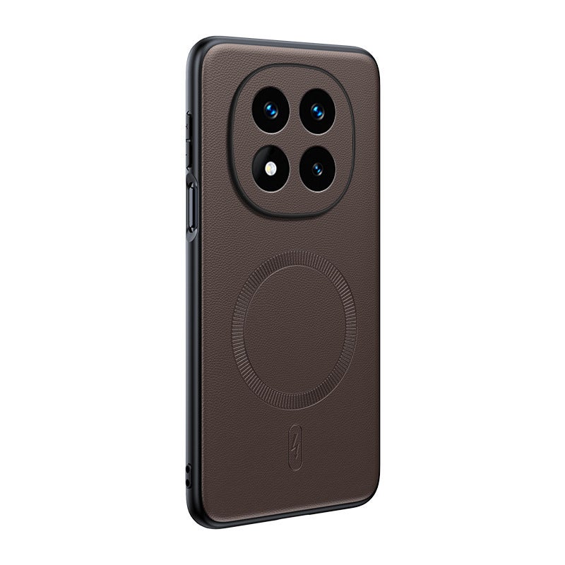 MagSafe Drop Protection Leather Case , , , Mocha Brown , Texture , Cover for Redmi Note 14 Pro with Lightweight Carry - Image 1