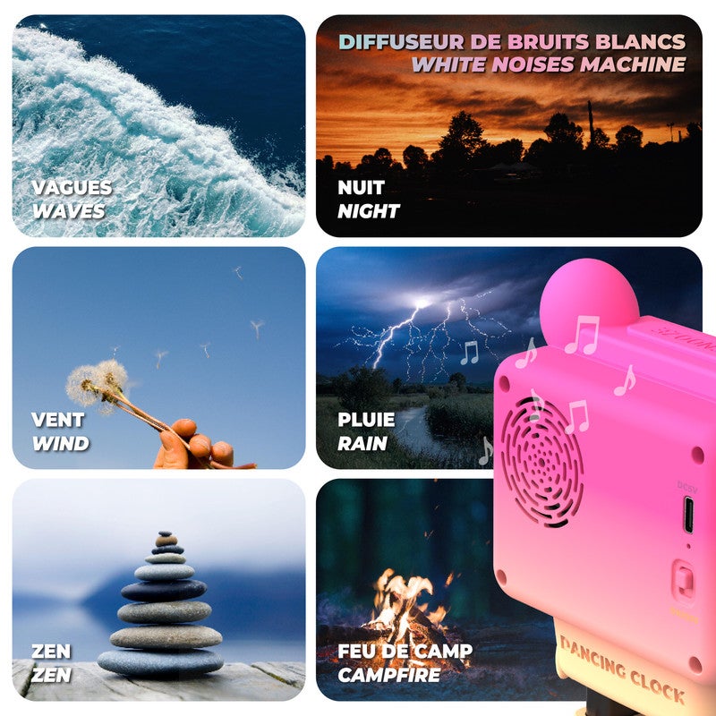 موب ساعة منبهة راقصة بلون وردي مع حركة مبتكرة لتنظيم الوقت وديكور غرف النوم العصرية - Image 4