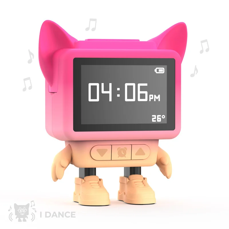 MOB Dancing clock with unique movement feature in pink color, designed for modern bedrooms and effective time management, suitable for all ages