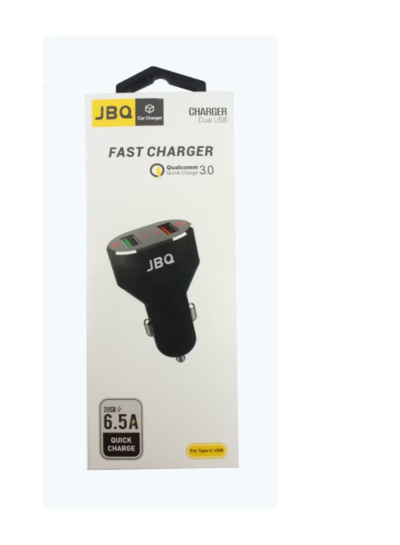 🚗 شاحن سيارة مزدوج USB 6.5A - محول شحن سريع 3.0 لجميع الأجهزة