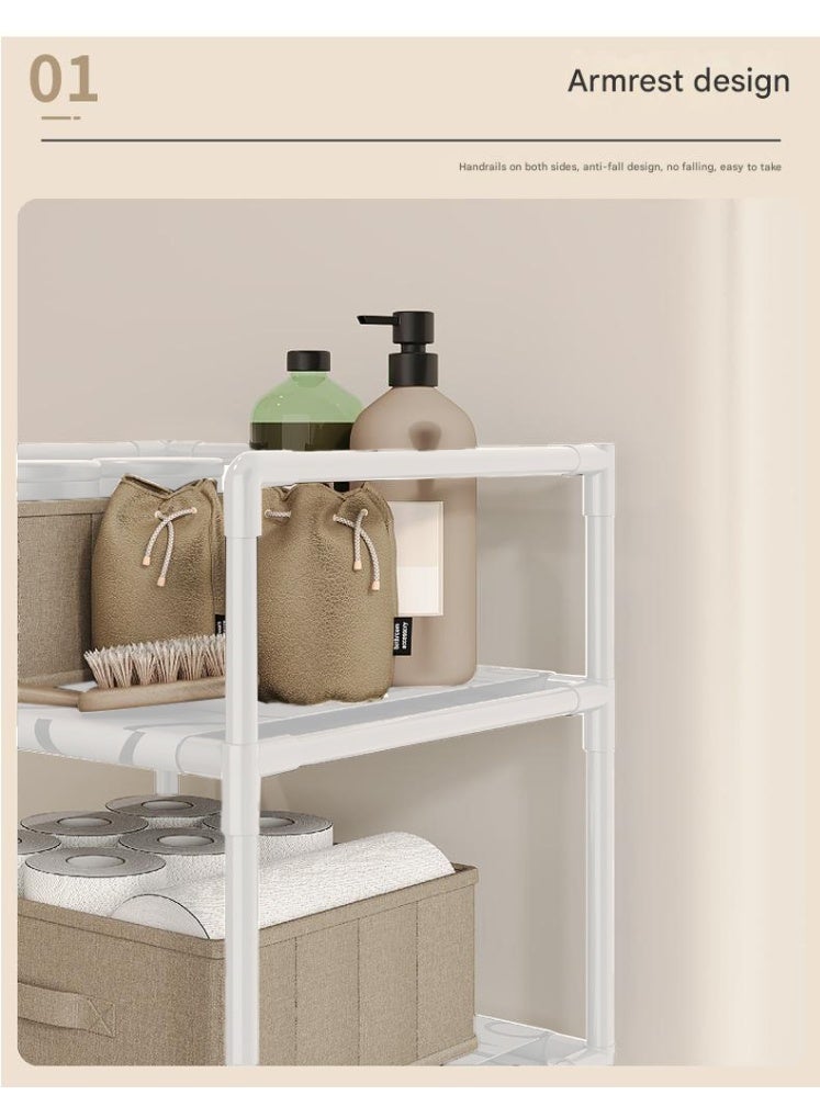 XiuWoo Freestanding Laundry Basket Organizer Laundry Sorter With 2-Tier Top Storage Shelf , 1 Large Capacity Storage Case Top Shelf Organizer for Clothes Bag Bathroom Dorm Laundry Room,With Wheels - Image 2