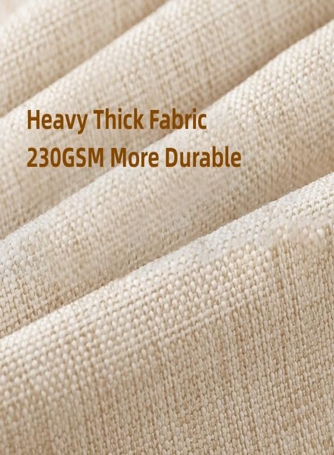 De-Mediocre Linen Ivory Shower Curtain Cream, Linen Textured Heavy Duty 230GSM Fabric Shower Curtain Set, Boho Farmhouse Shabby Chic Rustic Shower Curtains for Bathroom Waterproof Decorative - 108"x72" Beige - Image 4
