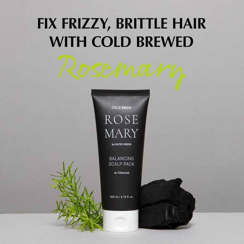 RATED GREEN Rosemary Balancing Scalp Pack | Organic Cold Brewed Charcoal | 2-in-1 Detoxifying Hair Mask for Flaky, Oly Scalp & Hair | Silicone-Free, Korean Hair Care | 6.76 Fl. Oz - Image 2